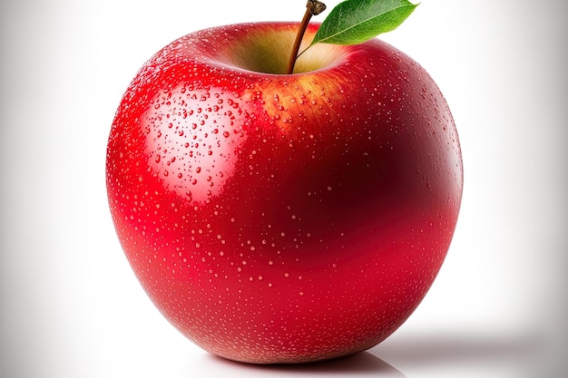 Samodzielnie na biały czerwone jabłko wygląda świeżo Przy użyciu ścieżki przycinającej