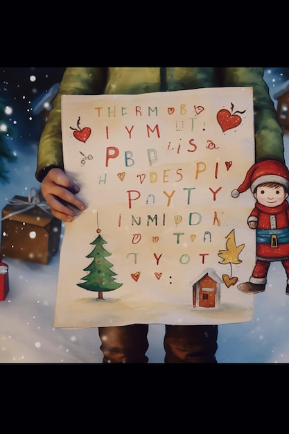 Zdjęcie samodzielny dziecięcy list świąteczny