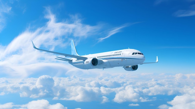Samolot pasażerski na błękitnym niebie 1