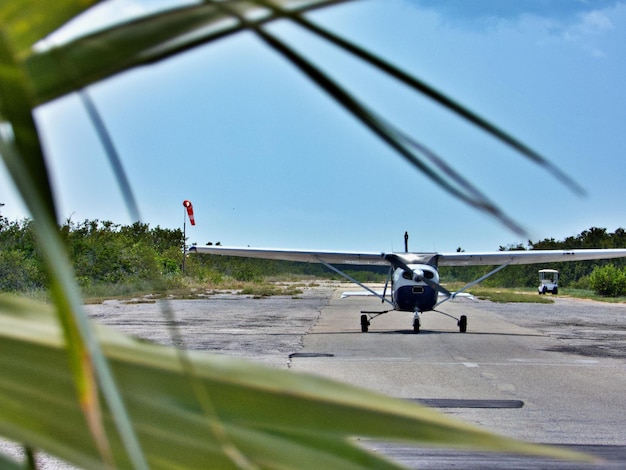 Zdjęcie samolot śmigłowy na pasie startowym