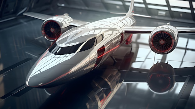Samolot super jet futurystyczny koncept wysokiej technologii