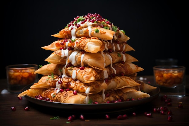 Samosa Stack Flavor Explosion Samosa zdjęcia fotograficzne