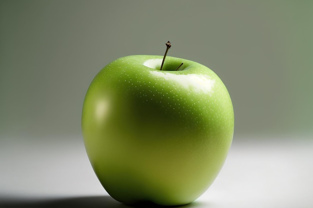 Samotne zielone jabłko białe tło