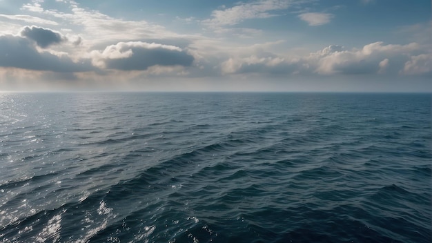Samotny statek towarowy na rozległym horyzoncie oceanu