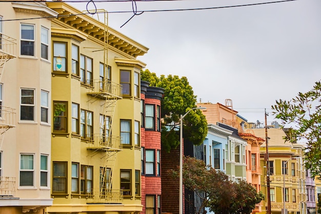 San Francisco Rząd Kolorowych Domów Na Zachodnim Wybrzeżu