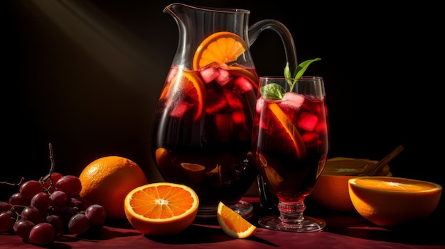 sangria w karafce w pięknym świetle