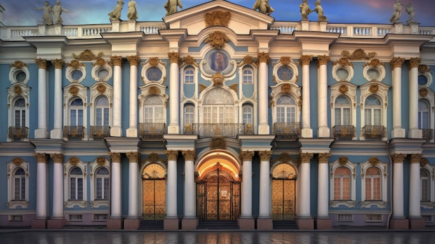 Sankt Petersburg, stolica kultury Rosji, historyczna, stworzona za pomocą technologii sztucznej inteligencji.