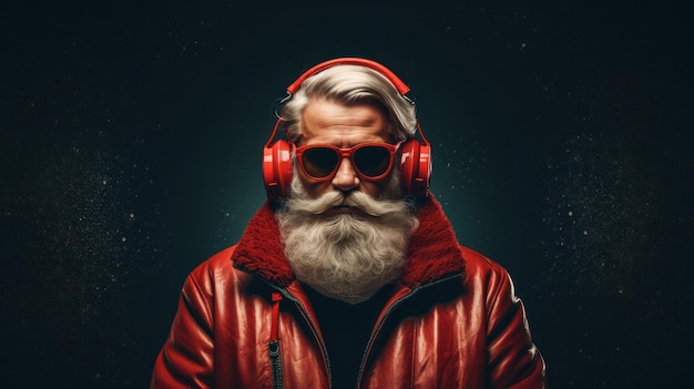 Santa Claud DJ Ilustracja AI GenerativexA