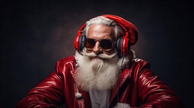 Santa Claud DJ Ilustracja AI GenerativexA