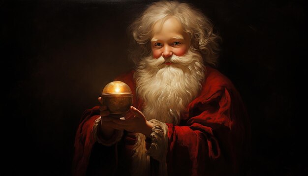 Zdjęcie santa jules joseph lefebvre malarstwo portret sztuki klasyczny vintage świąteczne święta boże narodzenie