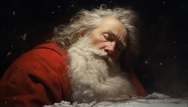 Zdjęcie santa jules joseph lefebvre malarstwo portret sztuki klasyczny vintage świąteczne święta boże narodzenie