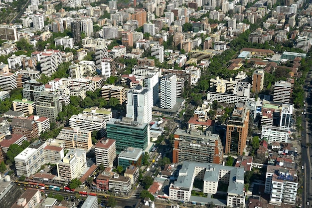 Santiago Chile 22 Października 2023 R. Widok Miasta Pokazujący Architekturę Budynków I Domów