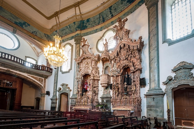 Sao Joao del Rei Minas Gerais Brazylia Widok ulicy wewnątrz kościoła Sao Francisco de Assis