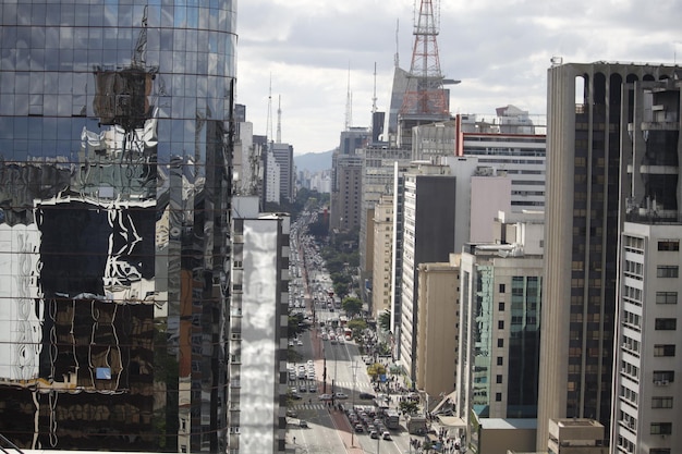 Sao Paulo City Miejski Widok Na Aleję Paulista