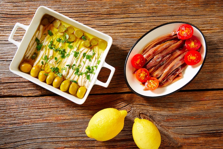 Zdjęcie sardele tapas z morza śródziemnego