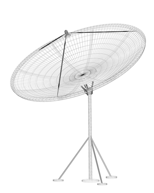 Satelitarny system śledzenia, antena satelitarna w tle