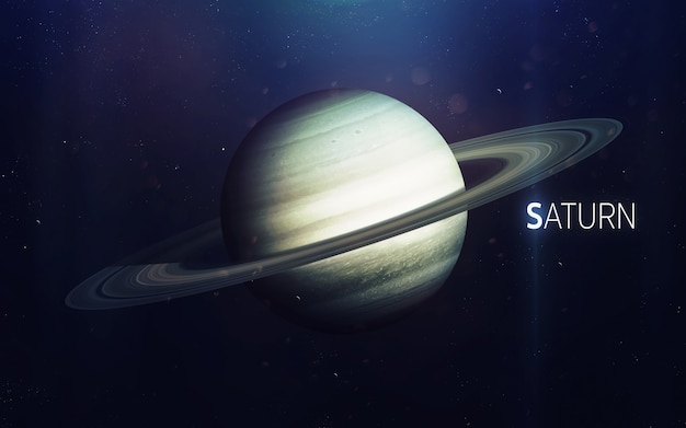 Saturn - piękna grafika w wysokiej rozdzielczości przedstawia planetę Układu Słonecznego