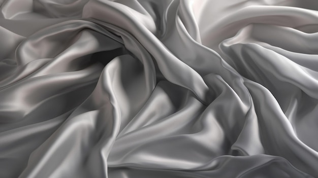 Satynowe srebrne tkaniny jedwabne z teksturą tła z przypadkowym falistym wyglądem