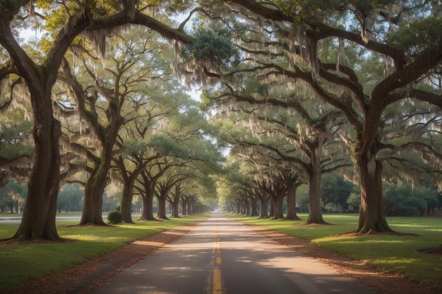 Savannah Georgia USA drzewo wyłożone drogą