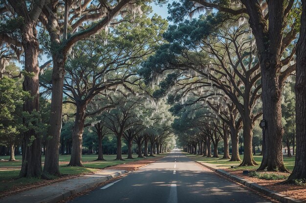 Savannah Georgia USA drzewo wyłożone drogą
