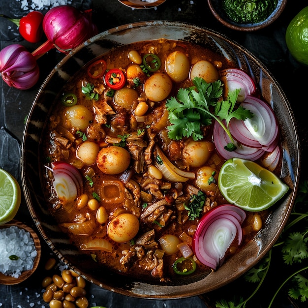 Savory Pozole na zdjęciu studyjnym