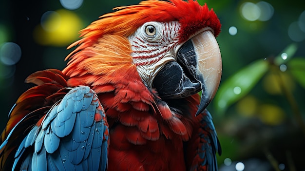 Scarlet Macaw Ara macao duża piękna kolorowa papuga z lasów Ameryki Środkowej Kostaryka