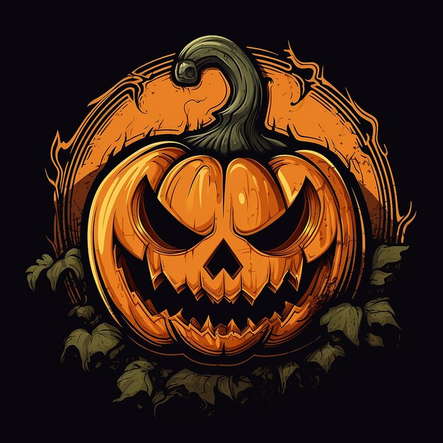 Zdjęcie scary fun halloween pumpkin logo