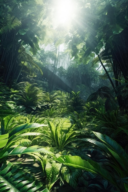 Scena dżungli ze sceną dżungli.