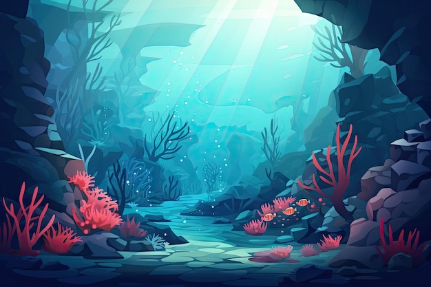 Scena gry obraz tła piękno przezroczyste głębokie morze