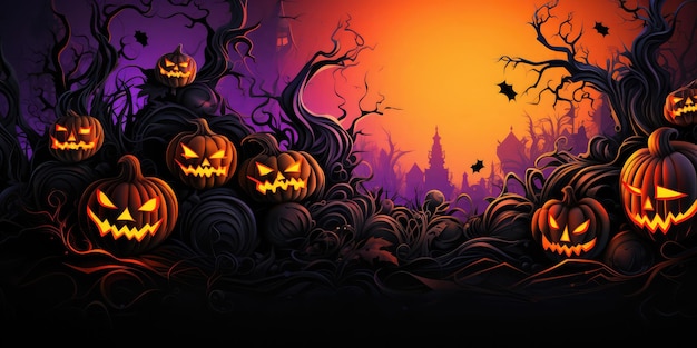 Scena Halloween z Jack O Lantern Dynie Dynie Jack O Lantern Halloween Decor Cukierek albo psikus Kostiumy Kreatywne rzeźby