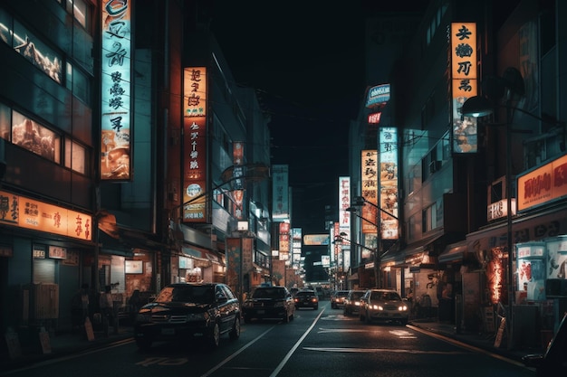 Scena uliczna ze znakiem „kowloon”