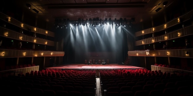 Scena w teatrze przed przedstawieniem