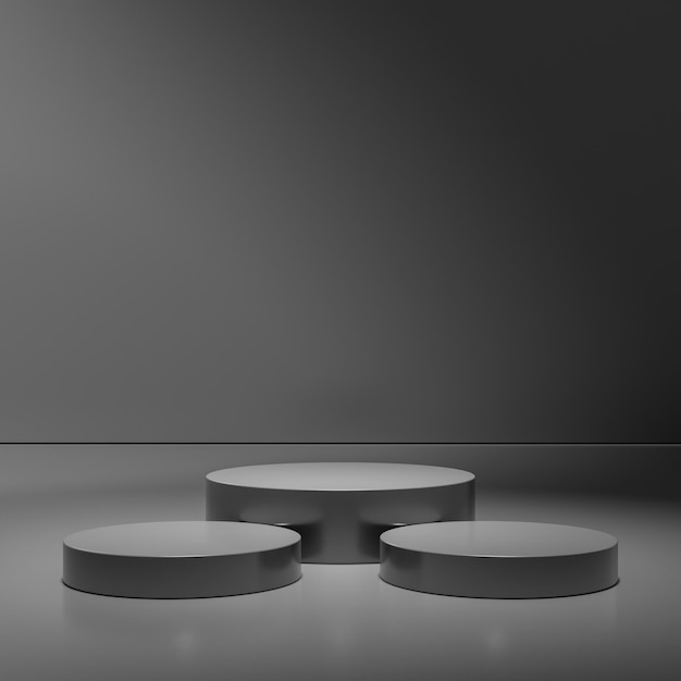 Scena z czarnym luksusowym minimalnym ciemnym podium do prezentacji produktu