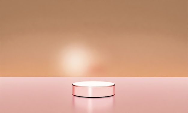 Scena z podium do prezentacji w minimalistycznym stylu, 3d renderowania abstrakcyjnego projektu tła