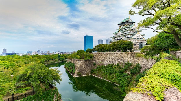 Sceneria zamku w Osace, Japonia