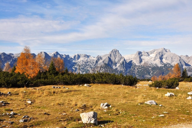 Zdjęcie sceniczny widok gór na tle nieba