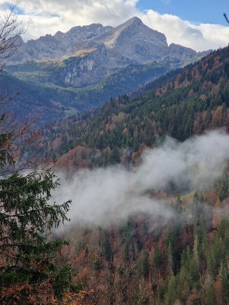 Zdjęcie sceniczny widok gór na tle nieba