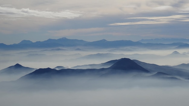 Sceniczny widok gór na tle nieba