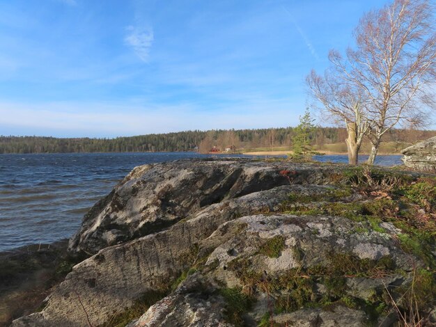 Zdjęcie sceniczny widok lądu na tle nieba