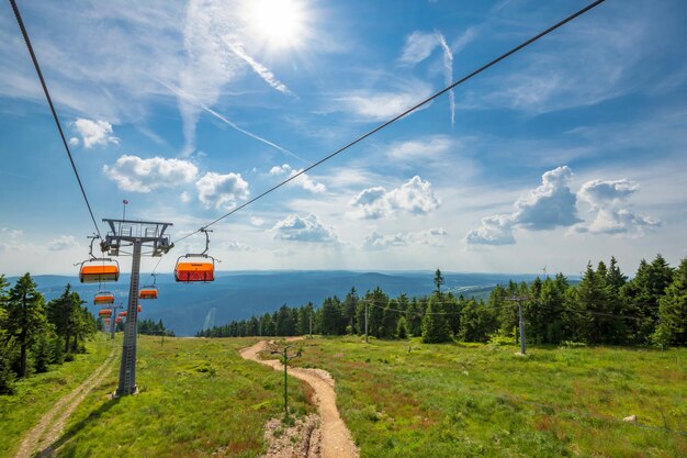 Zdjęcie sceniczny widok lądu na tle nieba