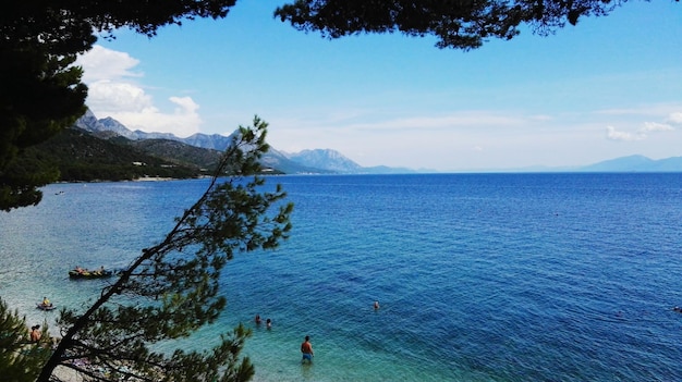 Sceniczny widok morza na tle nieba