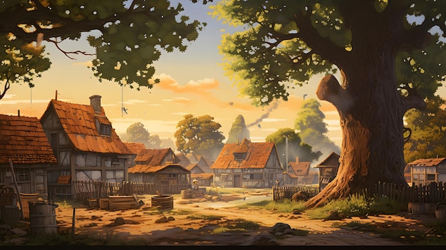 sceniczny widok na wieś