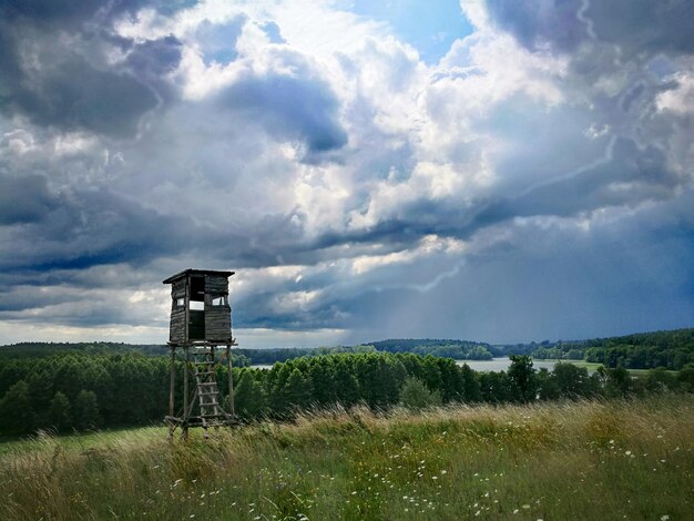 Zdjęcie sceniczny widok pola na tle nieba