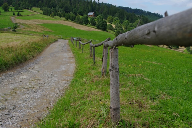 Zdjęcie sceniczny widok pola na tle nieba