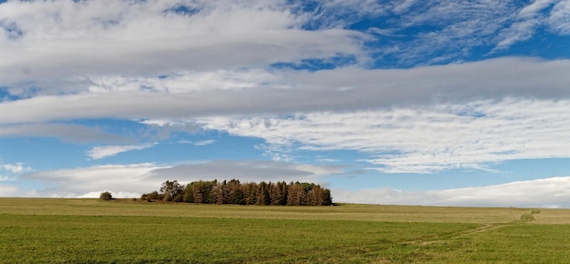 Zdjęcie sceniczny widok pola na tle nieba