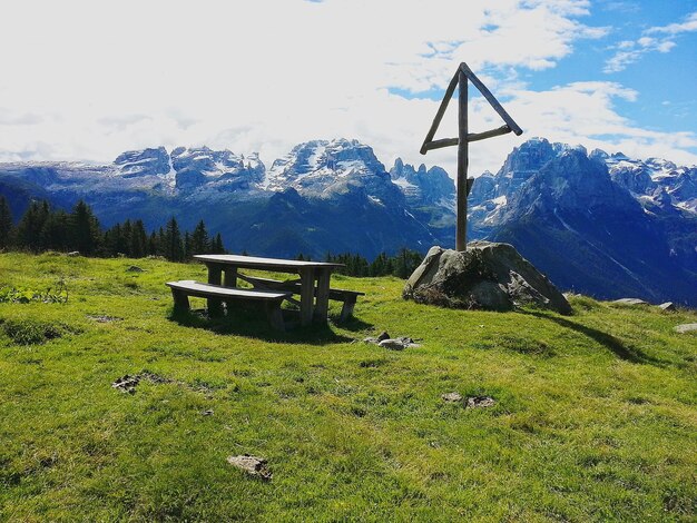 Sceniczny Widok Pola Na Tle Nieba