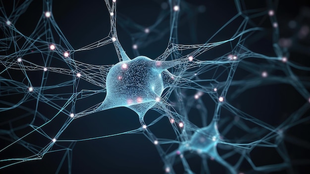Schemat neuronów w mózgu
