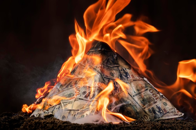 Schemat piramidy Pojęciem wymiany na rynkach finansowych jest upadek systemu finansowego kapitalizmu upadek piramidy finansowej dolary płoną w ciemności