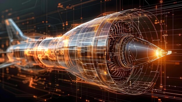 Zdjęcie schemat projektowania silnika odrzutowego koncepcja inżynieria lotnicza turbomaszyny napęd odrzutowy termodynamika projekt samolotu
