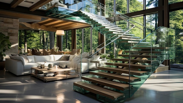 schody prowadzą do lasu.